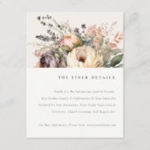 Boho Waterverf Herfst Herfst Bloemen bruiloft Deta Informatiekaartje (Voorkant)