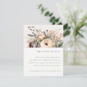 Boho Waterverf Herfst Herfst Bloemen bruiloft Deta Informatiekaartje (Staand voorkant)