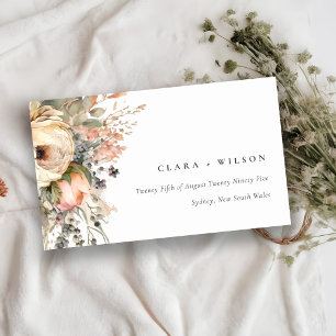 Boho Waterverf Herfst Herfst Bloemen Bruiloft Webs Informatiekaartje