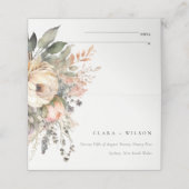 Boho Waterverf Herfst Herfst Bloemen Bruiloft Webs Plaatskaartje (Buitenkant ongevouwen)