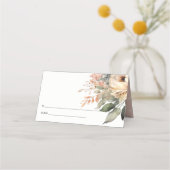 Boho Waterverf Herfst Herfst Bloemen Bruiloft Webs Plaatskaartje (Achterkant)