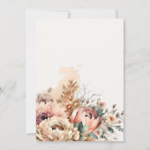 Boho Waterverf Herfst Herfst Bloemen Bunch Bruilof Bedankkaart (Achterkant)