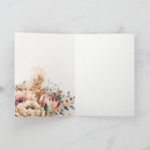 Boho Waterverf Herfst Herfst Bloemen Bunch Bruilof Bedankkaart (Binnen)