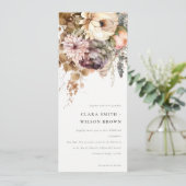 Boho Waterverf Herfst Herfst Bloemen Bunch Bruilof Kaart (Staand voorkant)