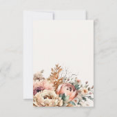 Boho Waterverf Herfst Herfst Bloemen Bunch Bruilof RSVP Kaartje (Achterkant)