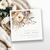 Boho Waterverf Herfst Herfst Bloemen Bunch Bruilof Servet