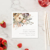 Boho Waterverf Herfst Herfst Bloemen Bunch Bruilof Servet (Insitu)