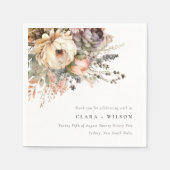 Boho Waterverf Herfst Herfst Bloemen Bunch Bruilof Servet (Voorkant)