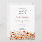 Boho waterverf herfst oranje gele wilde bloemen kaart (Voorkant)