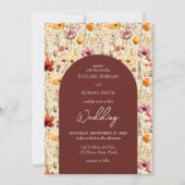 Boho waterverf herfst weide wilde bloemen kaart (Voorkant)