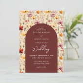 Boho waterverf herfst weide wilde bloemen kaart (Staand voorkant)
