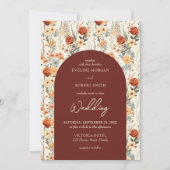 Boho waterverf herfstbloemenboog kaart (Voorkant)