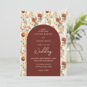 Boho waterverf herfstbloemenboog kaart (Staand voorkant)