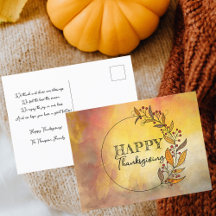 Boho-waterverf herfstkrans Thanksgiving-uitnodigin