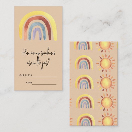 Boho Waterverf Hoeveel regenbogen zijn er in de po Informatiekaartje (Voorkant / Achterkant)