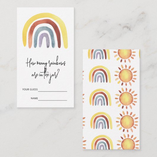 Boho Waterverf Hoeveel regenbogen zijn er in de po Informatiekaartje (Voorkant / Achterkant)