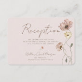 Boho Waterverf IJsland Poppy Flowers receptie Informatiekaartje (Voorkant)