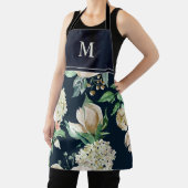 Boho Waterverf Ivory Floral Monogrammed Schort (Insitu)