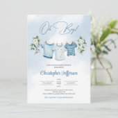 Boho Waterverf Jongen Kwekerij Kleding en Eucalypt Kaart (Staand voorkant)