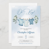 Boho Waterverf Jongen Kwekerij Kleding en Eucalypt Kaart (Voorkant / Achterkant)