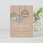 Boho waterverf kerstballen corporate vakantie kaart (Staand voorkant)