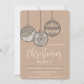 Boho waterverf kerstballen corporate vakantie kaart (Voorkant)