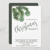 Boho waterverf kerstballen corporate vakantie kaart (Voorkant / Achterkant)