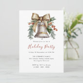 Boho Waterverf kerstbel feestje Kaart (Staand voorkant)