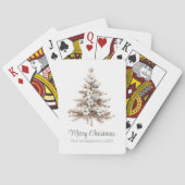Boho Waterverf Kerstboom Familienaam Pokerkaarten