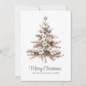 Boho Waterverf kerstboom niet foto Feestdagenkaart (Voorkant)