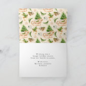 Boho Waterverf kerstkledij 2 foto Feestdagen Kaart (Binnen)