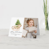 Boho Waterverf kerstkledij 2 foto Feestdagen Kaart (Voorkant)