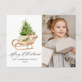 Boho Waterverf kerstkledij 2 foto Feestdagenkaart (Voorkant)