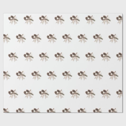 Boho Waterverf kerstlint patroon Cadeaupapier (Vlak)