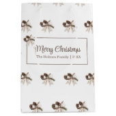 Boho Waterverf kerstlint patroon Medium Cadeauzakje (Voorkant)