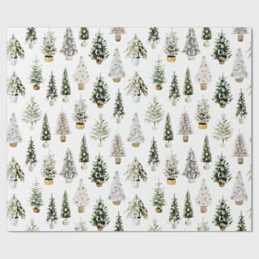 Boho Waterverf Kerstmis Compositie Groet Cadeaupapier (Vlak)