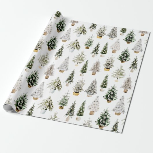 Boho Waterverf Kerstmis Compositie Groet Cadeaupapier (Uitgerold)