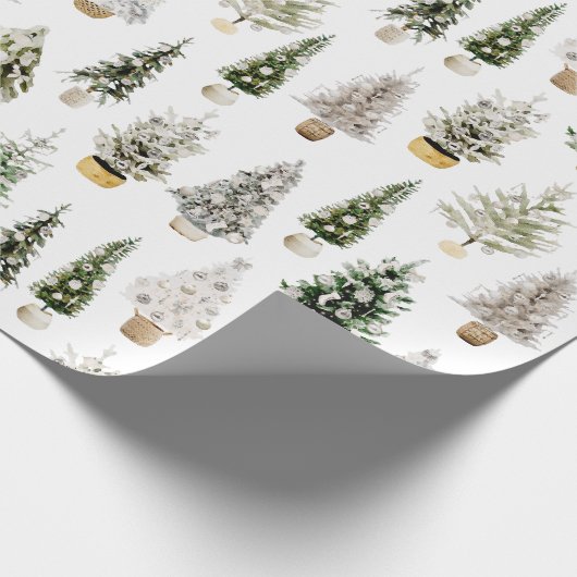 Boho Waterverf Kerstmis Compositie Groet Cadeaupapier (Hoek)