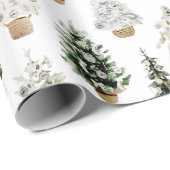 Boho Waterverf Kerstmis Compositie Groet Cadeaupapier (Rol Hoek)