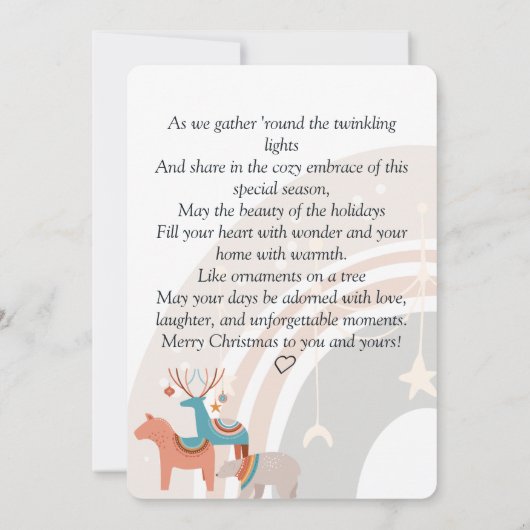 Boho Waterverf Kerstmis Kaart (Achterkant)