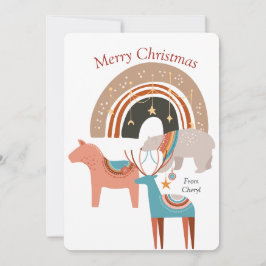 Boho Waterverf Kerstmis Kaart