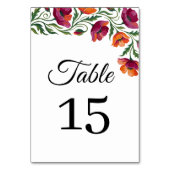 Boho Waterverf Klaproos Bloem Bruiloft Tafel Numme Kaart (Achterkant)