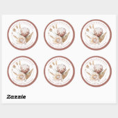 Boho Waterverf Kleding Boutique - Wildflowers Ronde Sticker (Vel)