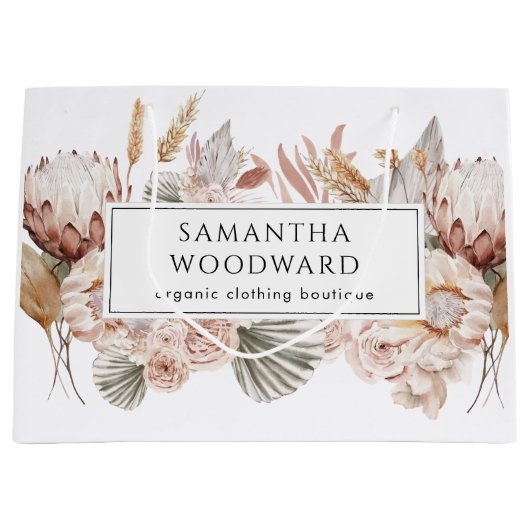 Boho Waterverf Kleding Boutique Winkeltas Groot Cadeauzakje (Voorkant)