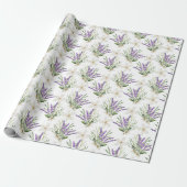 Boho Waterverf Lavendel Bloemige Bruiloft Cadeaupapier (Uitgerold)