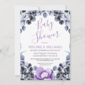 Boho Waterverf Lavender Berry Floral Baby shower Kaart (Voorkant)
