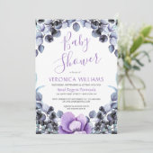 Boho Waterverf Lavender Berry Floral Baby shower Kaart (Staand voorkant)
