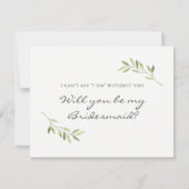 Boho Waterverf Leaf Bridesmaid Kaart (Voorkant)