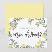 Boho-waterverf lelie krans Man van eer kaart (Voorkant / Achterkant)