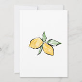 Boho Waterverf Lemon Citrus Greenery Summer Kaart (Achterkant)